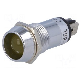 Indicator: LED | recessed | 12VDC | Cutout: Ø14.2mm | IP40 | brass