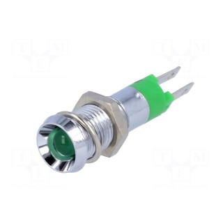 Indicator: LED | recessed | 24÷28VDC | Cutout: Ø8.2mm | IP67 | metal