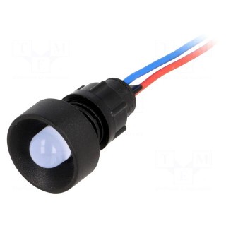 Indicator: LED | recessed | 12VDC | 12VAC | Cutout: Ø13mm | IP40 | plastic