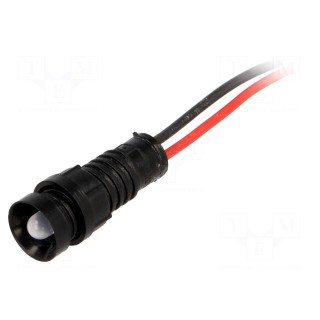 Indicator: LED | recessed | 220VDC | Cutout: Ø11mm | IP40 | 300mm leads