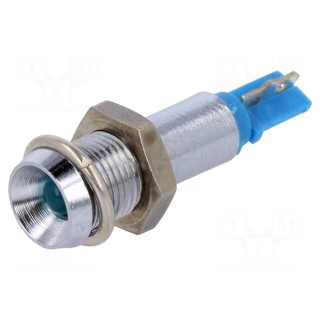 Indicator: LED | recessed | blue | 24÷28VAC | Ø6.2mm | for soldering