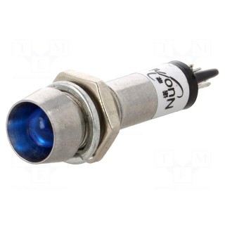 Indicator: LED | recessed | blue | 24VDC | Ø8.2mm | IP40 | for soldering