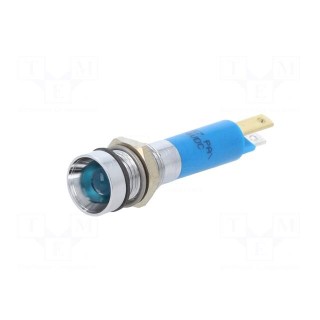 Indicator: LED | recessed | blue | 24VDC | Ø8mm | IP67 | metal,plastic