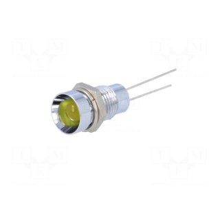Indicator: LED | recessed | yellow | Ø8.2mm | IP40 | for PCB | brass