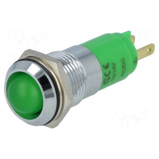 Indicator: LED | recessed | 12÷14VDC | 12÷14VAC | Cutout: Ø14.2mm | IP67
