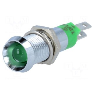 Indicator: LED | recessed | 12÷14VDC | Cutout: Ø8.2mm | IP67 | metal