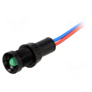 Indicator: LED | recessed | 12VDC | 12VAC | Cutout: Ø11mm | IP40 | plastic