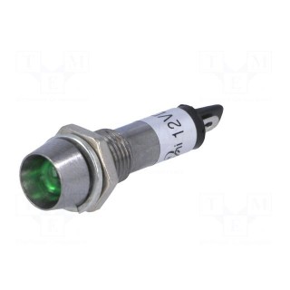 Indicator: LED | recessed | 12VDC | Cutout: Ø8.2mm | IP40 | metal