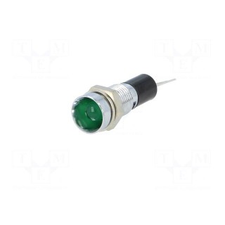 Indicator: LED | recessed | 12VDC | Cutout: Ø8mm | for PCB | brass