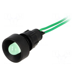 Indicator: LED | recessed | 230VAC | Cutout: Ø13mm | IP40 | 300mm leads