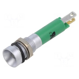 Indicator: LED | recessed | green | 24VDC | 24VAC | Ø8mm