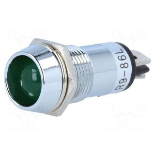 Indicator: LED | recessed | 24VDC | Cutout: Ø14.2mm | IP40 | brass