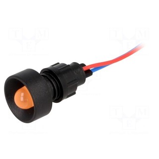 Indicator: LED | recessed | 12VDC | 12VAC | Cutout: Ø13mm | IP40 | plastic