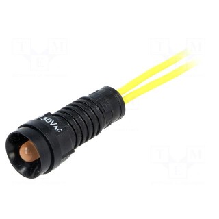 Indicator: LED | recessed | 230VAC | Cutout: Ø11mm | IP40 | 300mm leads