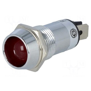 Indicator: LED | recessed | 12VDC | Cutout: Ø14.2mm | IP40 | brass