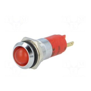 Indicator: LED | recessed | 130VAC | Cutout: Ø14.2mm | IP67 | metal