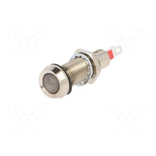 Indicator: LED | recessed | red | 24÷28VDC | Ø8.1mm | IP67 | brass