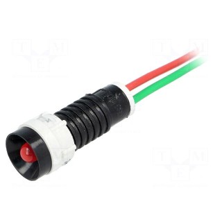 Indicator: LED | recessed | 24VDC | 24VAC | Cutout: Ø11mm | IP40 | plastic