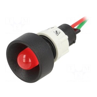 Indicator: LED | recessed | 24VDC | 24VAC | Cutout: Ø13mm | IP40 | plastic
