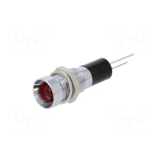 Indicator: LED | recessed | 24VDC | Cutout: Ø8mm | for PCB | brass