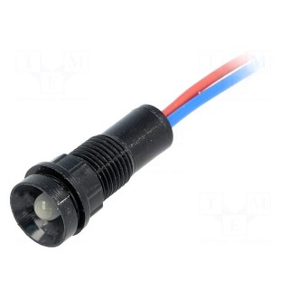 Indicator: LED | recessed | 12VDC | 12VAC | Cutout: Ø11mm | IP40 | plastic