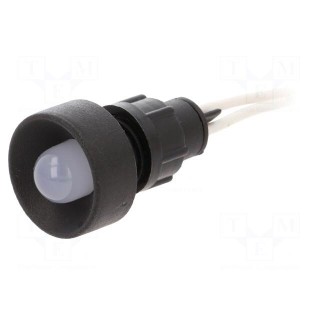 Indicator: LED | recessed | white | 230VAC | Ø13mm | IP20 | leads 300mm