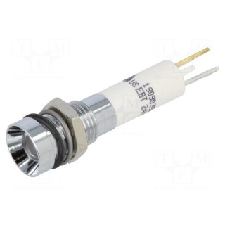 Indicator: LED | recessed | white | 24VDC | 24VAC | Ø8mm | IP67 | ØLED: 5mm