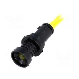 Indicator: LED | recessed | yellow | 230VAC | Ø10mm | IP20 | leads 300mm