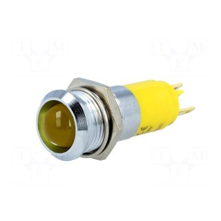 Indicator: LED | recessed | yellow | 24÷28VDC | Ø14.2mm | IP67 | metal
