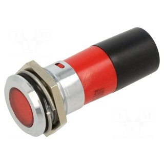 Indicator: LED | red | 230VAC | Ø22mm | 40mcd
