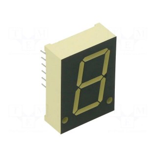 Display: LED | 7-segment | 20.32mm | 0.8" | No.char: 1 | yellow | anode