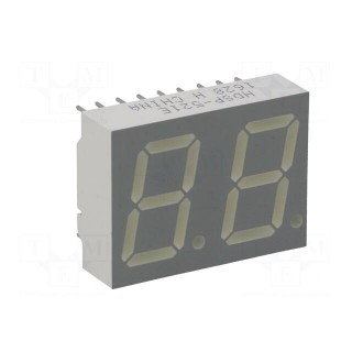 Display: LED | 7-segment | 14.22mm | 0.56" | No.char: 2 | red | anode