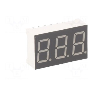 Display: LED | 7-segment | 9.2mm | 0.36" | No.char: 3 | red | 36÷72mcd