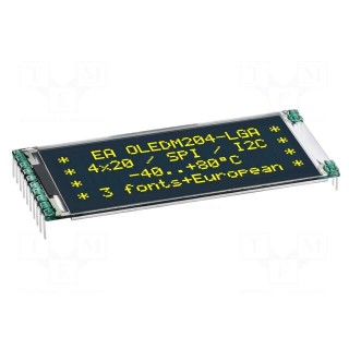 Display: OLED | alphanumeric | 20x4 | Window dimensions: 50x20mm