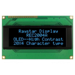 Display: OLED | alphanumeric | 20x4 | Dim: 98x60x10mm | blue | PIN: 16