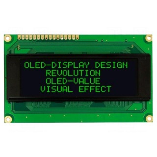 Display: OLED | alphanumeric | 20x4 | Dim: 98x60x10mm | green | PIN: 16