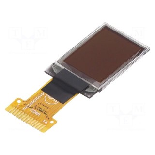 Display: OLED | graphical | 0.71" | 48x64 | Dim: 13.9x22x1.3mm | yellow