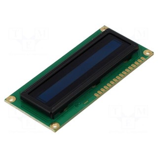 Display: OLED | graphical | 100x8 | Dim: 80x36x10mm | blue | PIN: 16