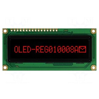 Display: OLED | graphical | 100x8 | Window dimensions: 66x16mm | red