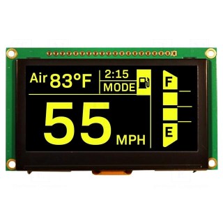 Display: OLED | graphical | 2.7" | 128x64 | Dim: 82x47.5x5.5mm | yellow