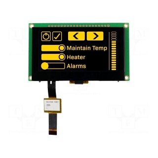 Display: OLED | graphical | 2.7" | 128x64 | Dim: 82x47.5x7.2mm | yellow