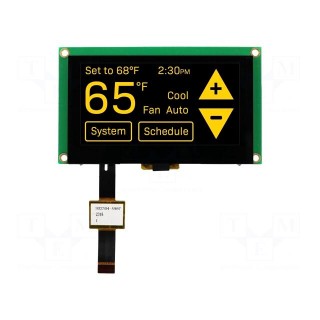 Display: OLED | graphical | 2.7" | 128x64 | Dim: 82x47.5x8.1mm | yellow