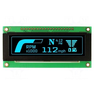 Display: OLED | graphical | 2.8" | 256x64 | Dim: 85x39.8x6mm | blue