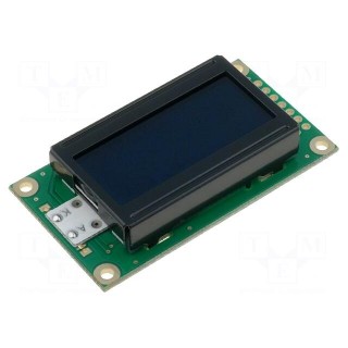 Display: LCD | alphanumeric | FSTN Negative | 8x2 | black | LED | PIN: 14