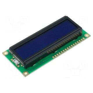 Display: LCD | alphanumeric | STN Negative | 16x2 | blue | 80x36x13.2mm