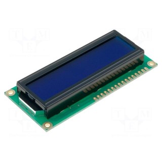 Display: LCD | alphanumeric | STN Negative | 16x2 | blue | 80x36x13.5mm