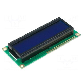 Display: LCD | alphanumeric | STN Negative | 16x2 | blue | 80x36x13.5mm