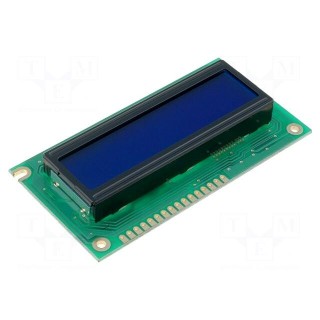 Display: LCD | alphanumeric | STN Negative | 16x2 | blue | 84x44x13.5mm