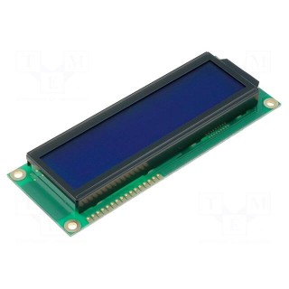 Display: LCD | alphanumeric | STN Negative | 16x2 | blue | LED | PIN: 16