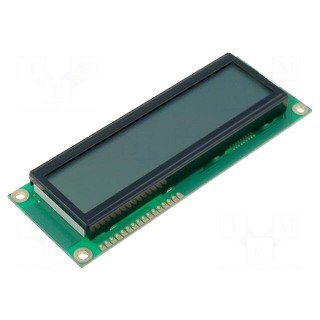 Display: LCD | alphanumeric | STN Positive | 16x2 | gray | LED | PIN: 16